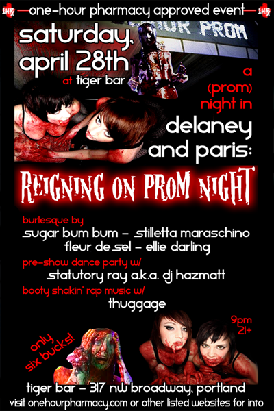 SAT 4/28 - PORTLAND, OR<br />
DELANEY & PARIS w/<br />
DJ HAZMATT @ TIGER BAR