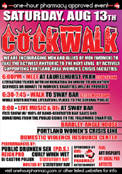 SAT 8/13 - PORTLAND, OR<br />
COCKWALK! BENEFIT<br />
w/ LIVE MUSIC @ SWAY