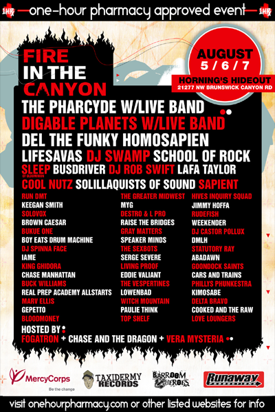 Fire in the Canyon Festival, Aug 5-7th, North Plains, OR