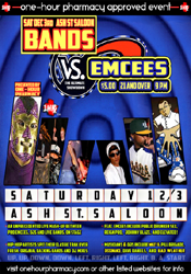 SAT 12/3 - PORTLAND, OR<br />
MCs vs. BANDS<br />
@ ASH STREET