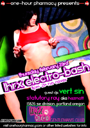 WED 2/23 - PORTLAND, OR<br />
1HRX ELECTRO-BASH<br />
w/ VERT SIN @ WILD ORCHID