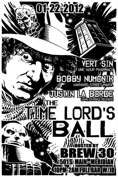 Vert Sin's Time Lord's Ball, Sunday 1/15 in Meridian (Boise), ID