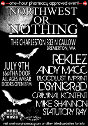 SAT 7/9 - BREMERTON, WA<br />
STATUTORY RAY<br />
w/ ANDY MACC & More!