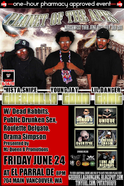 FRI 6/24 - VANCOUVER, WA PUBLIC DRUNKEN SEX w/ G.G.G. & More!